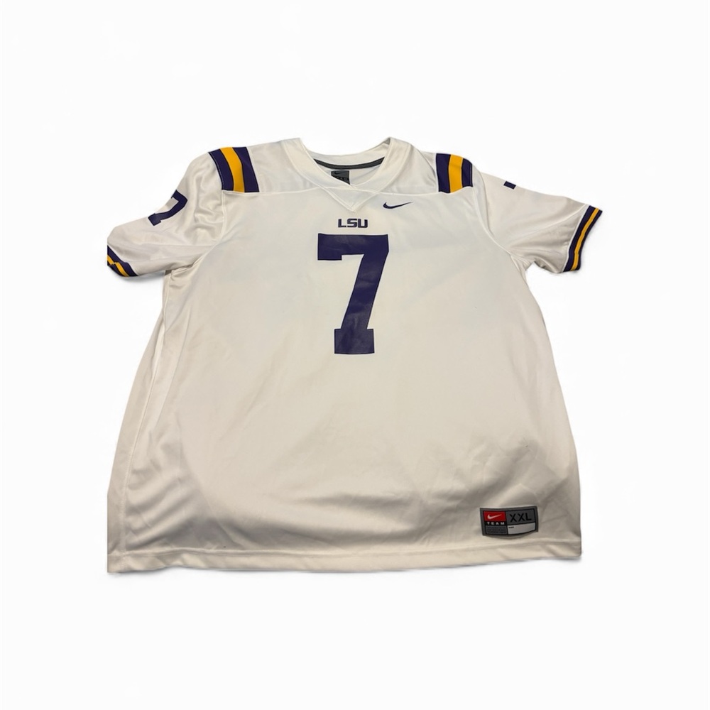 Nike Men's White and Purple LSU Jersey